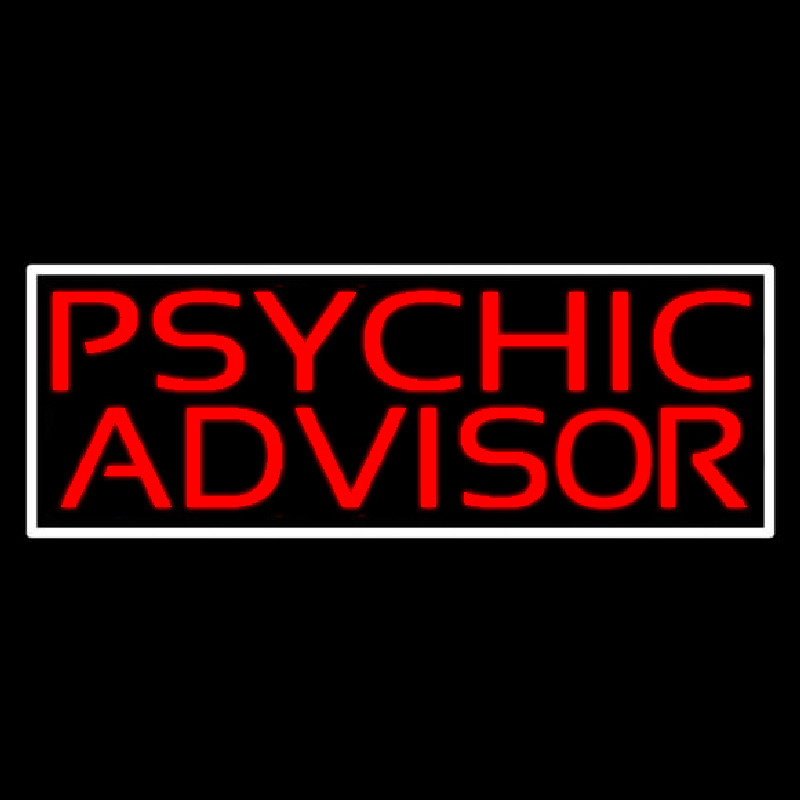 Red Psychic Advisor White Border Enseigne Néon