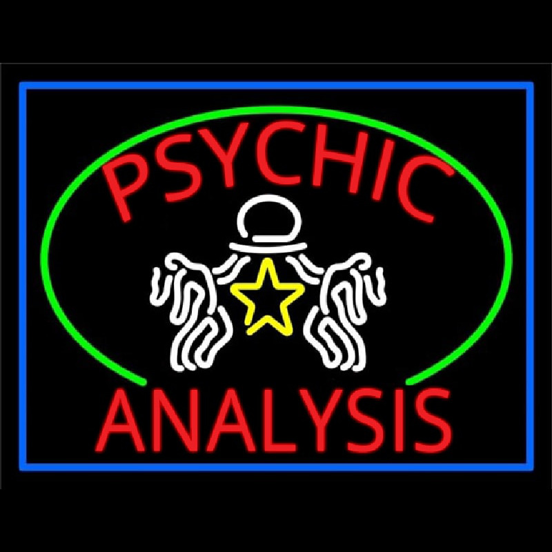 Red Psychic Analysis With Logo Enseigne Néon