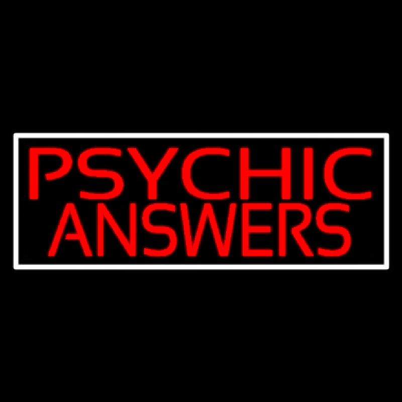 Red Psychic Answers With White Border Enseigne Néon