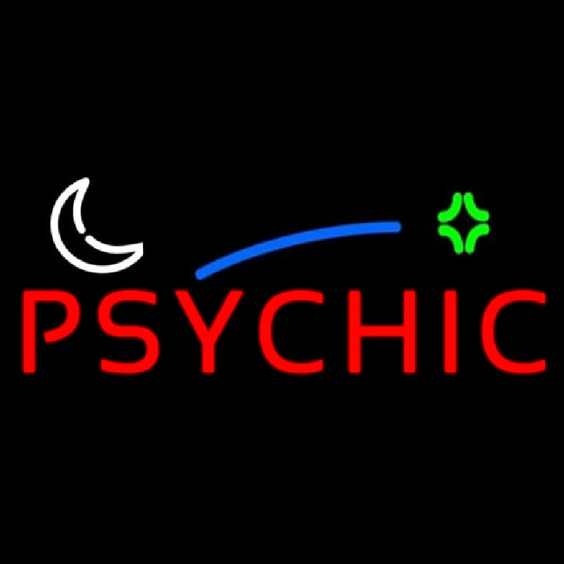 Red Psychic Block Logo Enseigne Néon