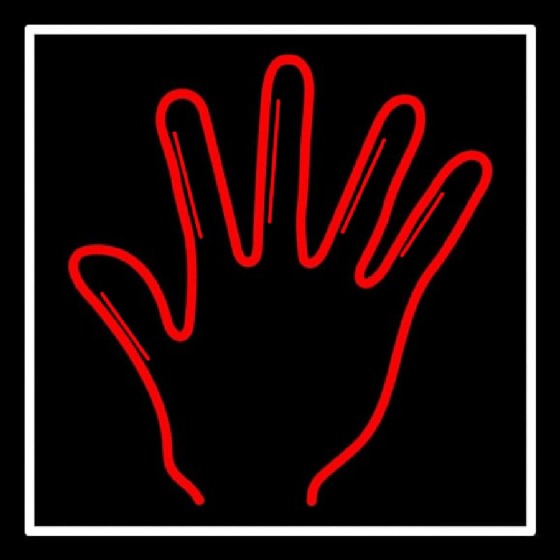 Red Psychic Palm With White Border Enseigne Néon