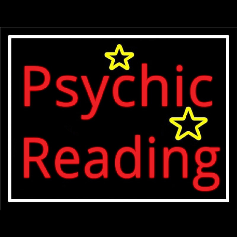 Red Psychic Reading With Stars Enseigne Néon