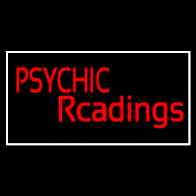 Red Psychic Readings And Blue Border Enseigne Néon