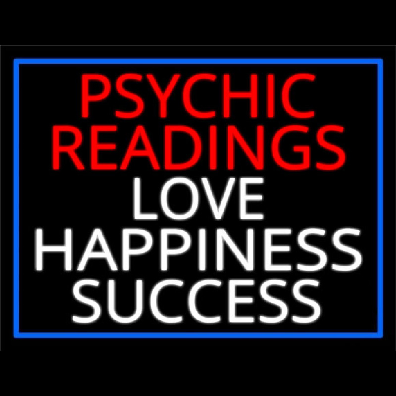 Red Psychic Readings And Love Happiness With Border Success Enseigne Néon