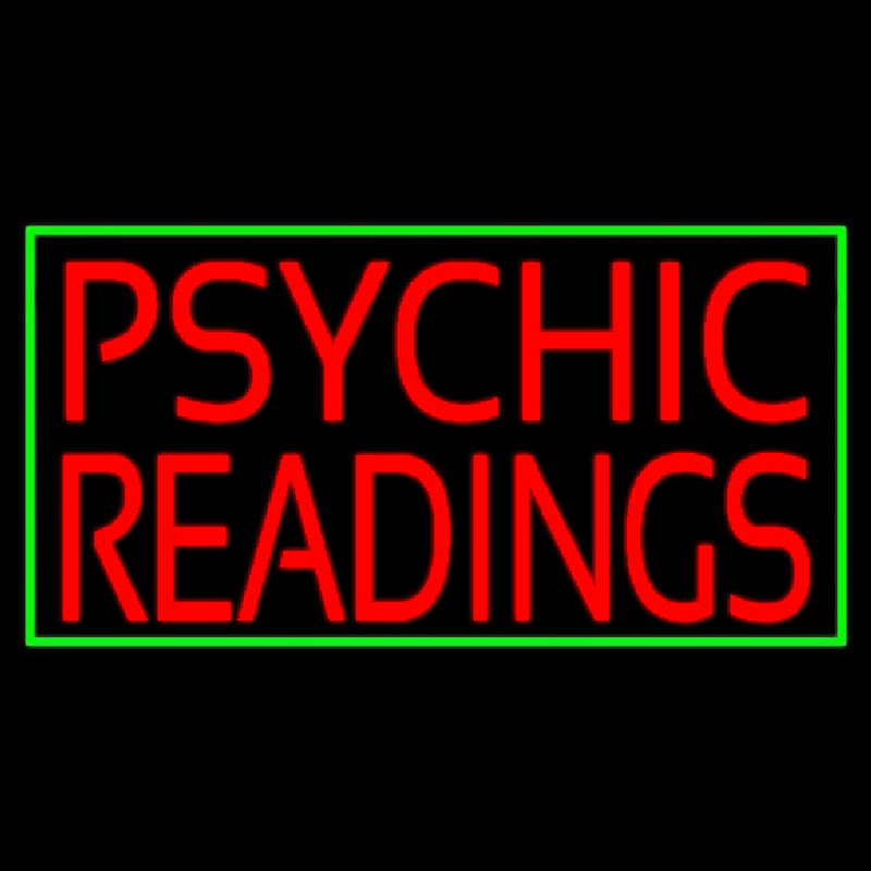 Red Psychic Readings Green Border Enseigne Néon