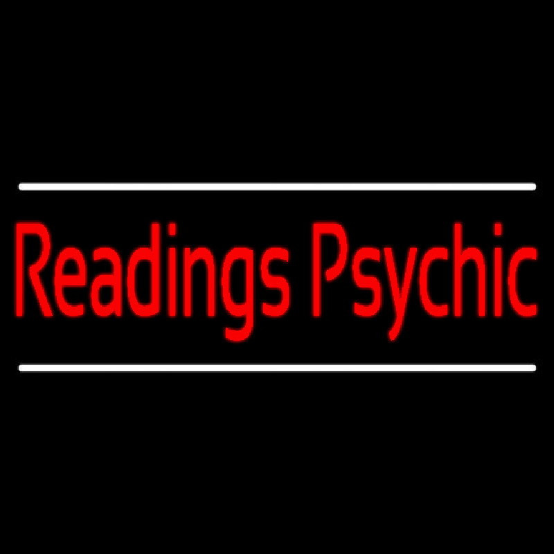 Red Psychic Readings White Line Enseigne Néon
