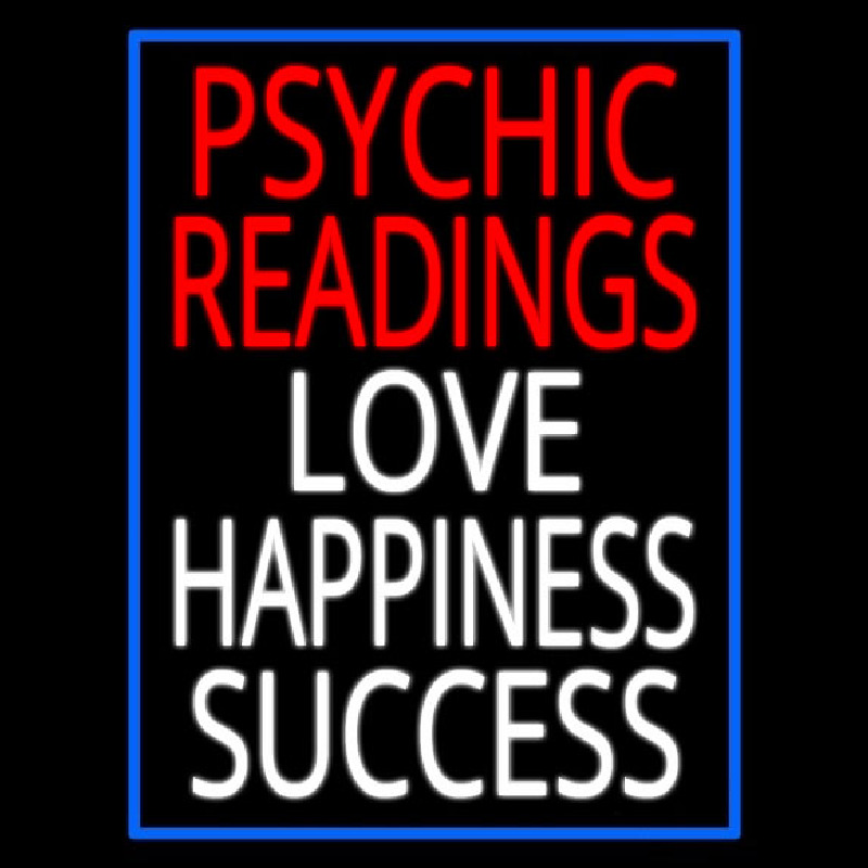 Red Psychic Readings White Love Happiness Success Enseigne Néon