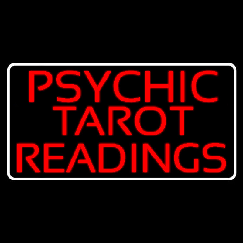 Red Psychic Tarot Readings Block With Border Enseigne Néon