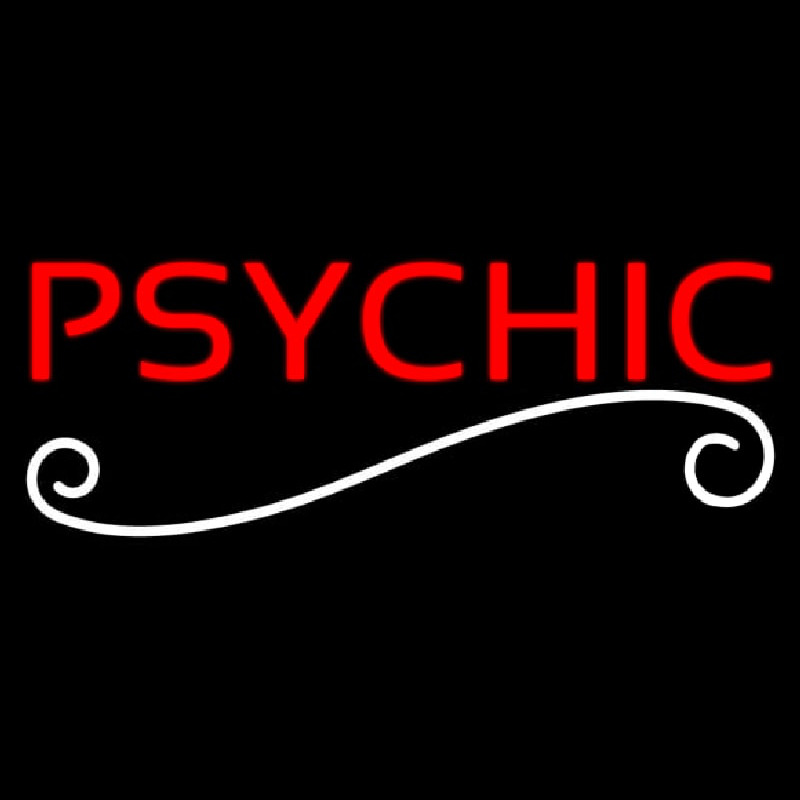Red Psychic White Line Enseigne Néon