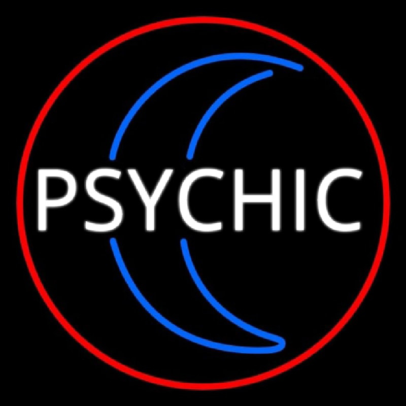 Red Psychic White Logo Enseigne Néon