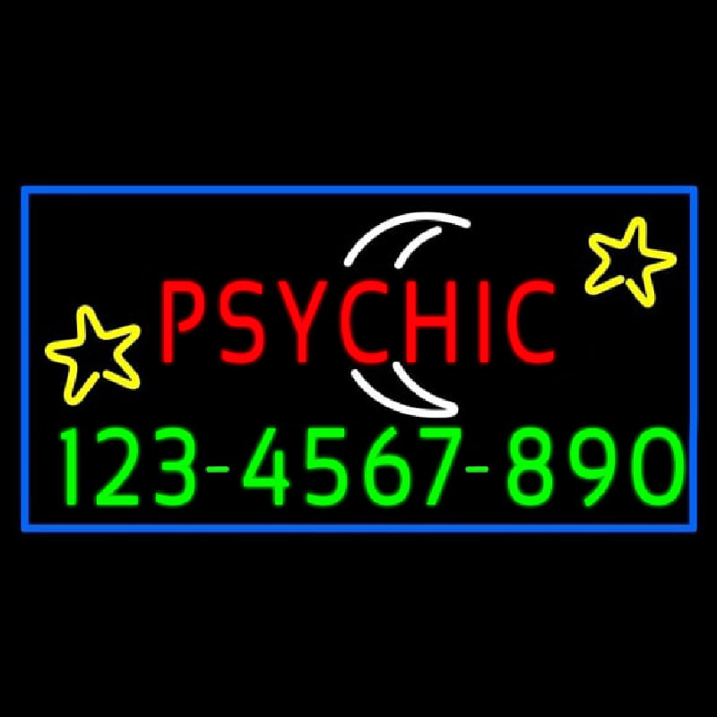 Red Psychic White Logo Phone Number Enseigne Néon
