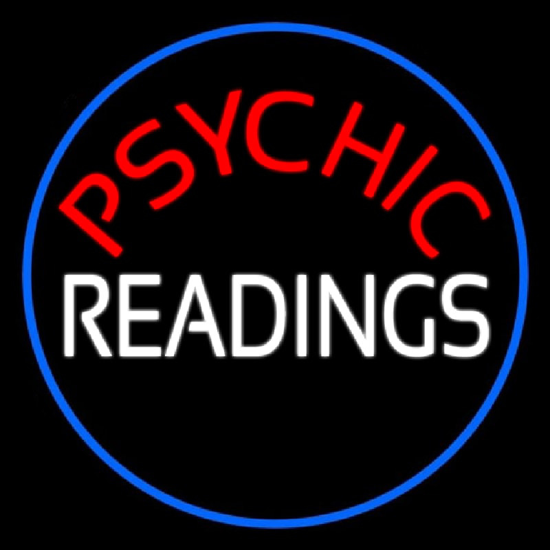 Red Psychic White Readings With Border Enseigne Néon