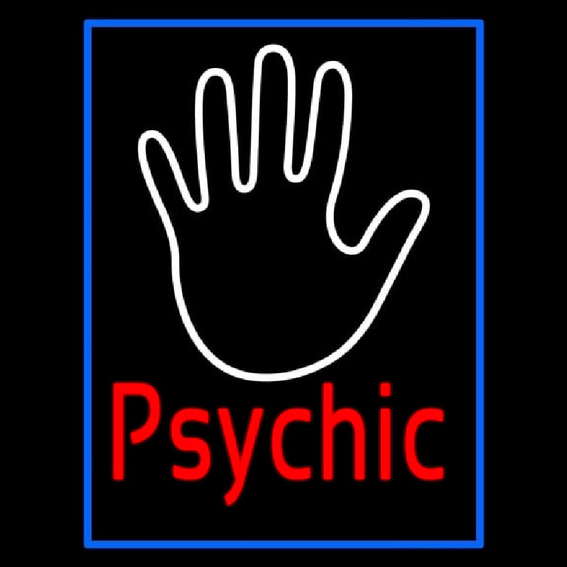 Red Psychic With Blue Border Enseigne Néon