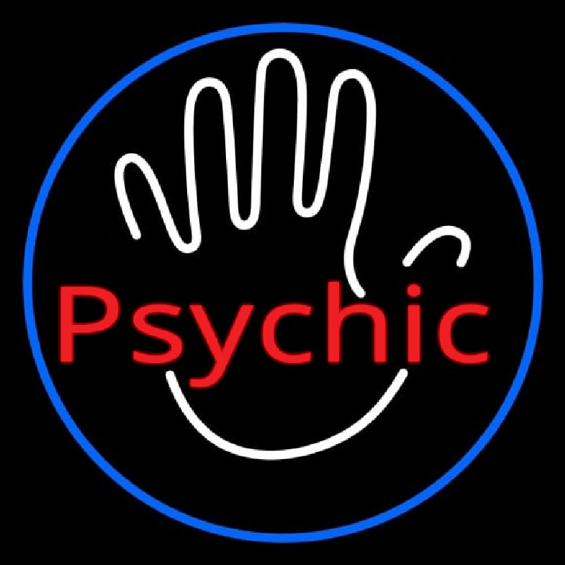 Red Psychic With Border Enseigne Néon