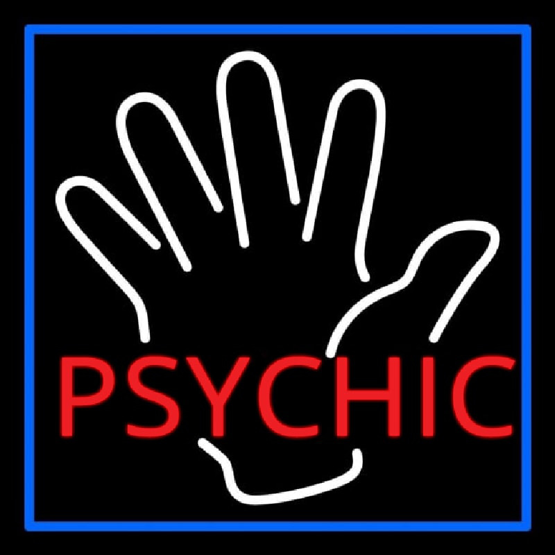 Red Psychic With Palm Enseigne Néon