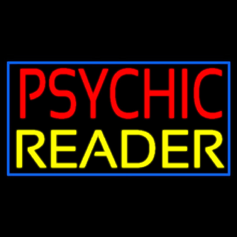Red Psychic Yellow Reader With Border Enseigne Néon