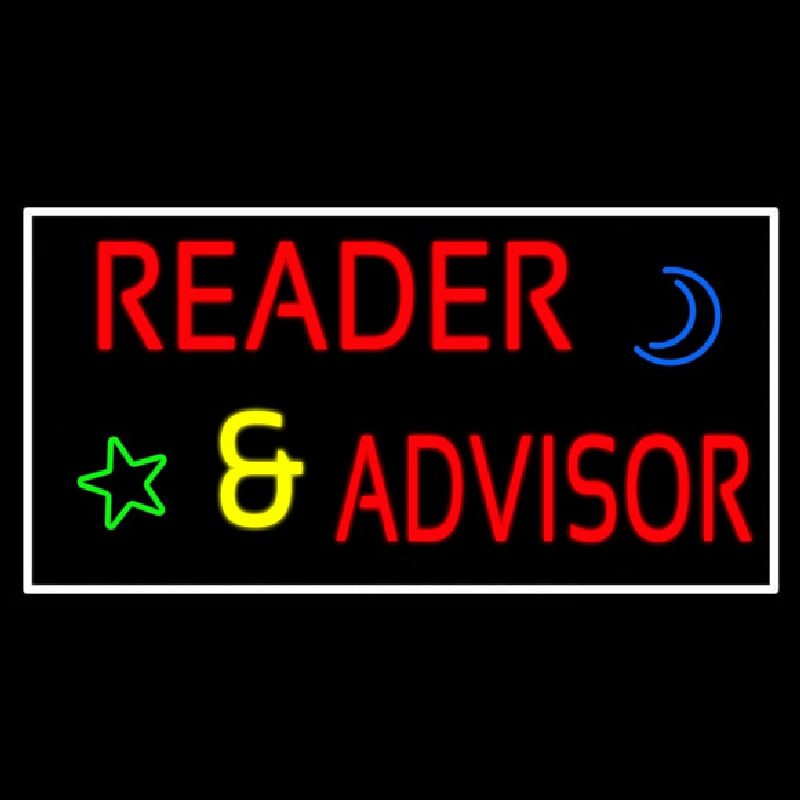 Red Reader Advisor With Border Enseigne Néon