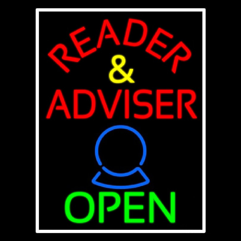 Red Reader And Advisor Open Enseigne Néon