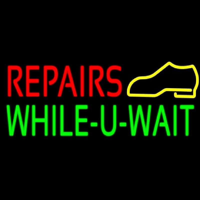 Red Repairs Green While You Wait Enseigne Néon