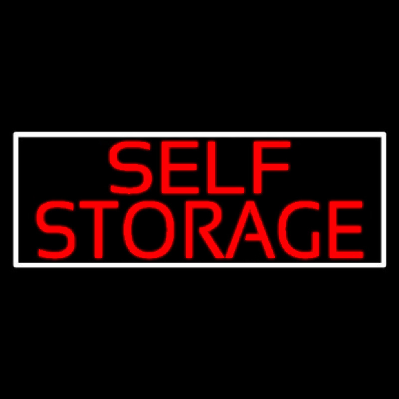 Red Self Storage White Border Enseigne Néon
