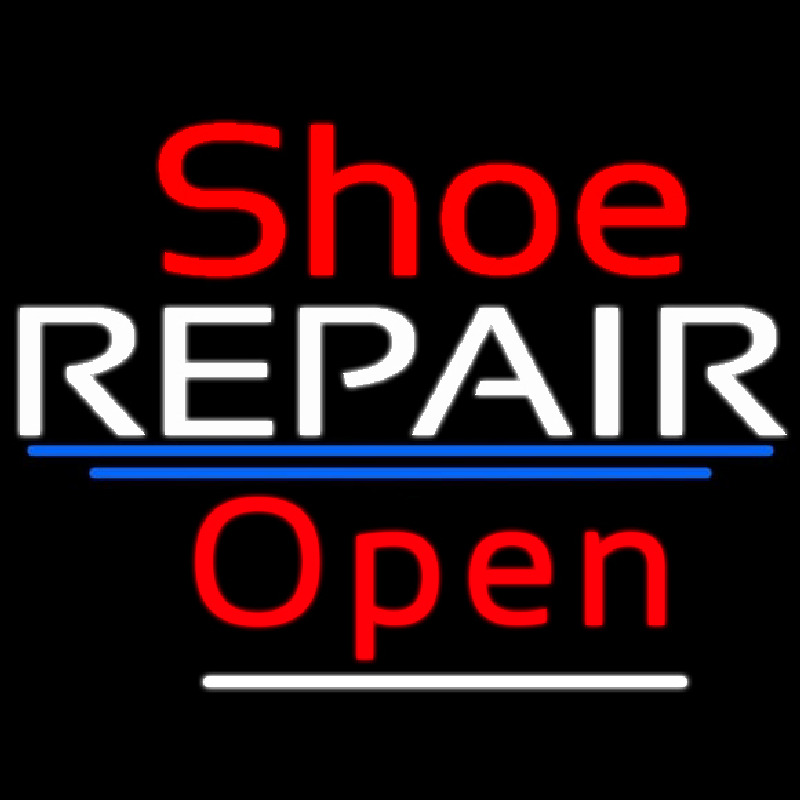Red Shoe White Repair Open Enseigne Néon