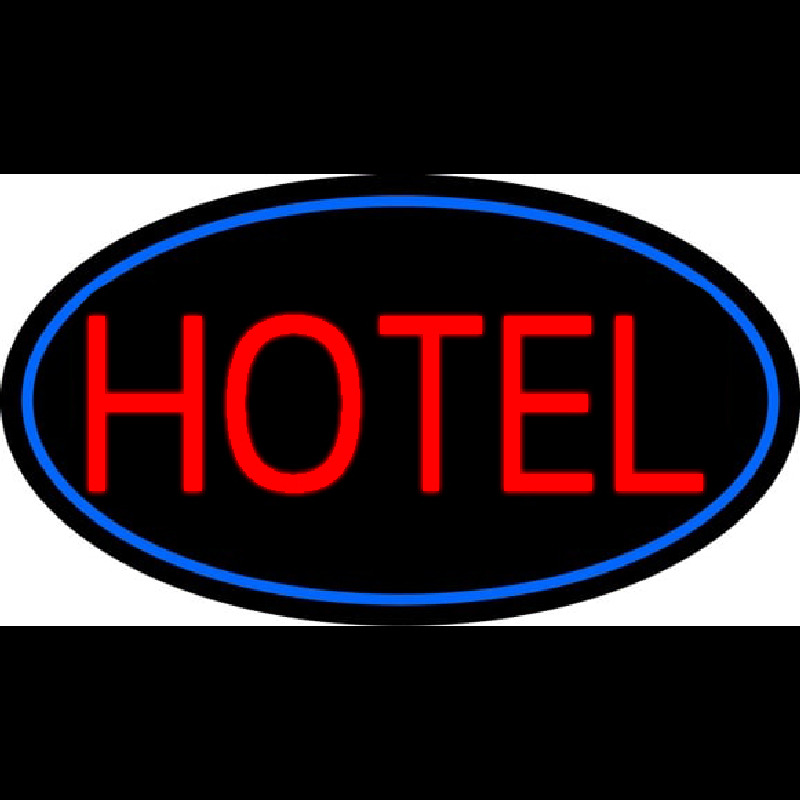 Red Simple Hotel With Blue Border Enseigne Néon