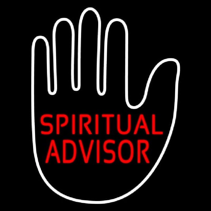 Red Spiritual Advisor With Palm Enseigne Néon