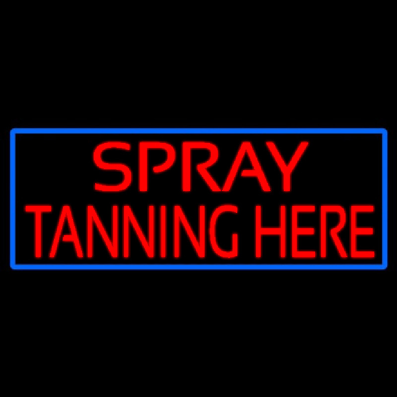 Red Spray Tanning Here Enseigne Néon