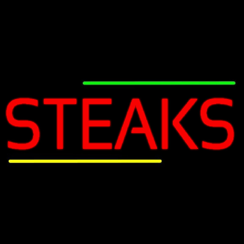 Red Steaks Enseigne Néon