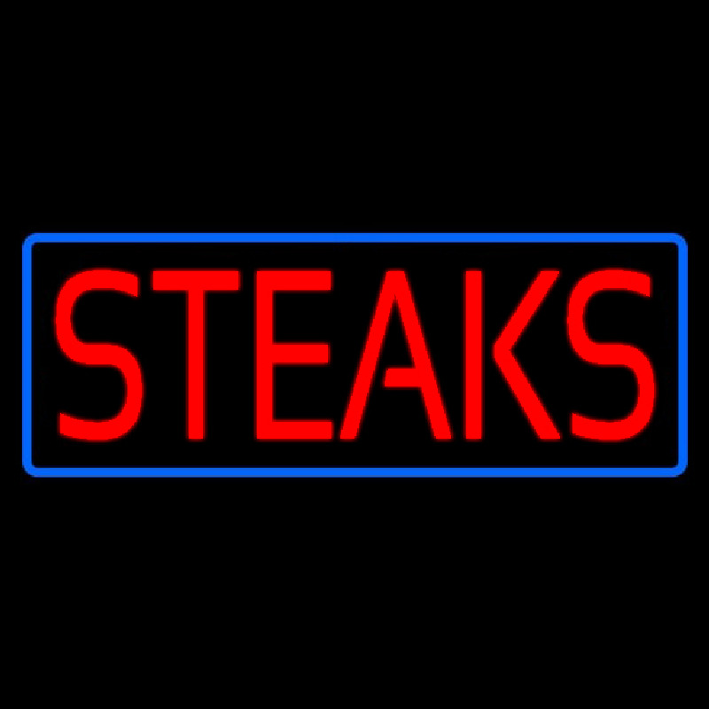 Red Steaks With Blue Border Enseigne Néon