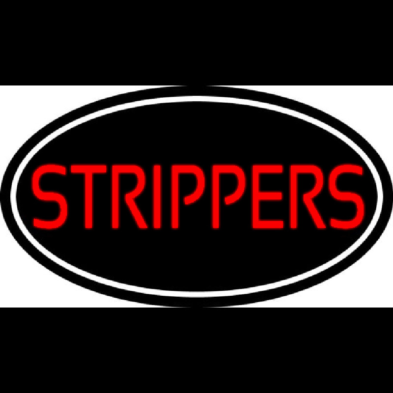 Red Strippers With White Border Enseigne Néon