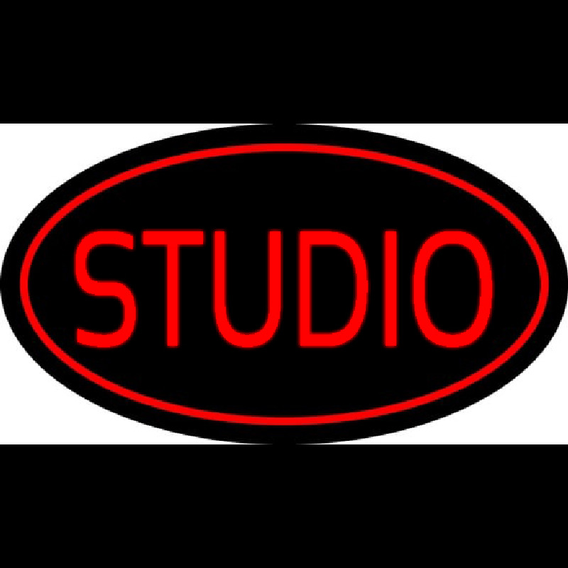 Red Studio Oval Enseigne Néon