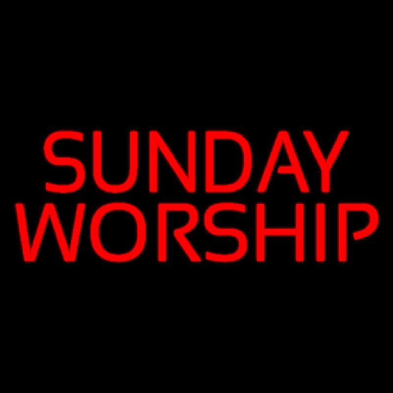 Red Sunday Worship Enseigne Néon