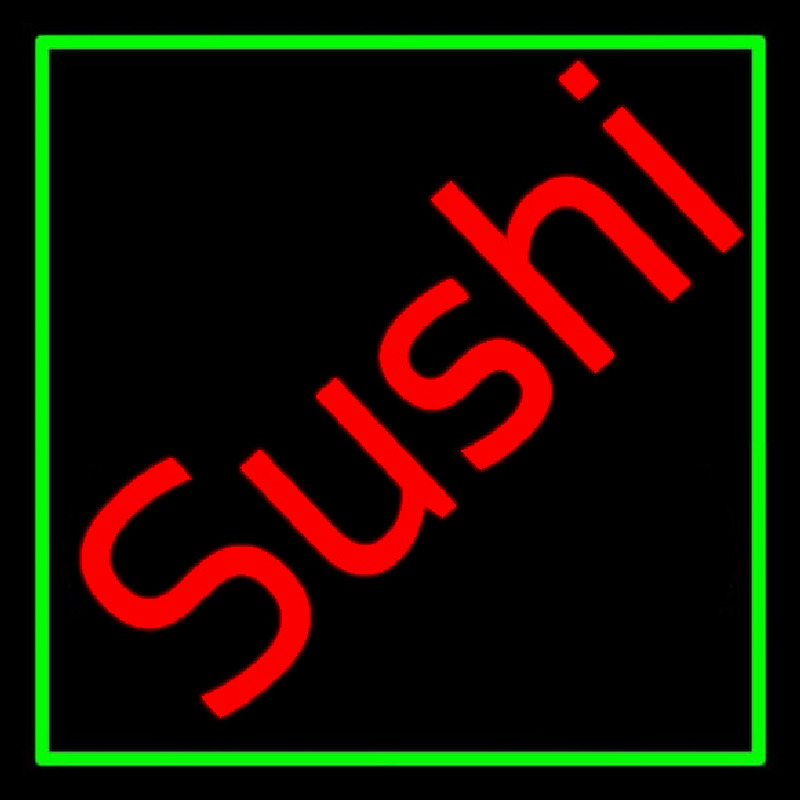 Red Sushi Green Border Enseigne Néon