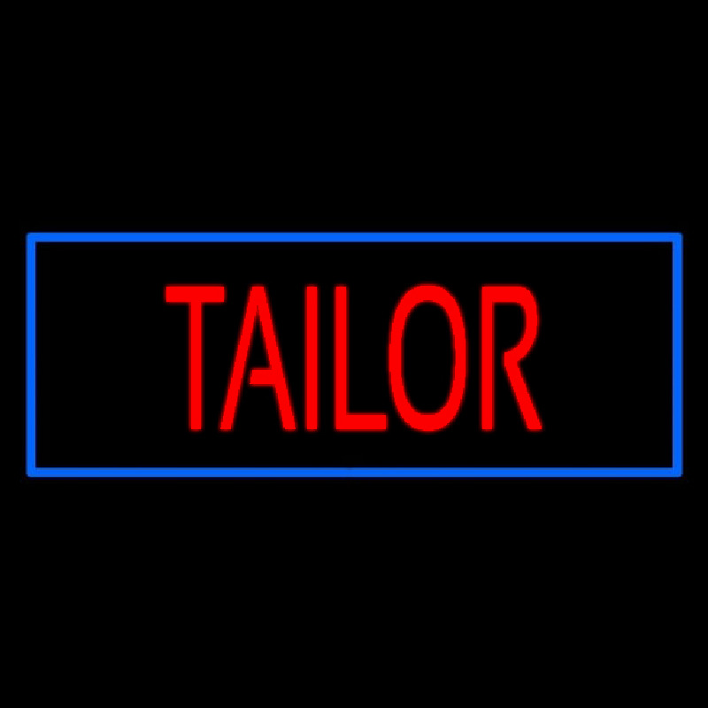 Red Tailor With Blue Border Enseigne Néon