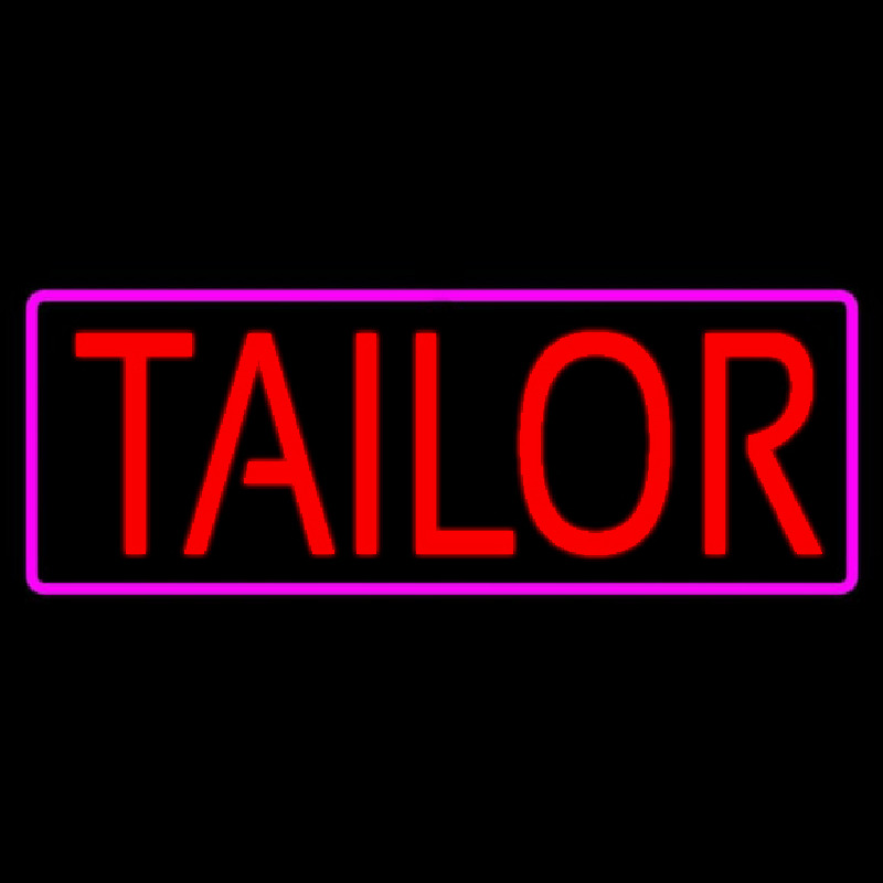 Red Tailor With Pink Border Enseigne Néon