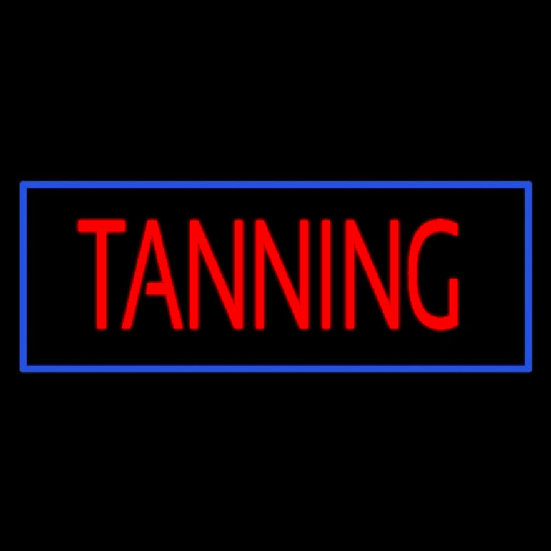 Red Tanning With Blue Border Enseigne Néon