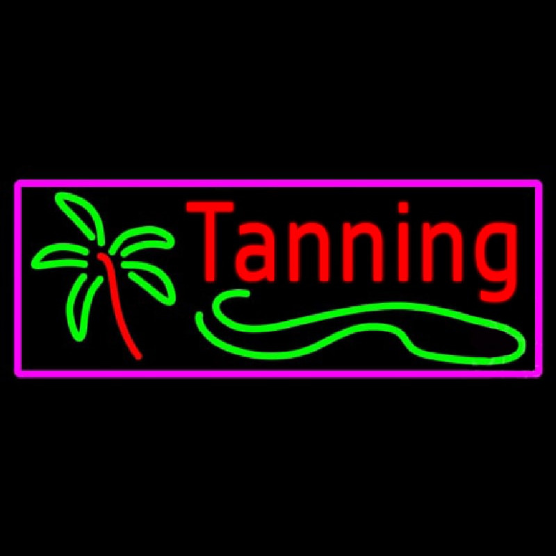 Red Tanning With Palm Tree Enseigne Néon