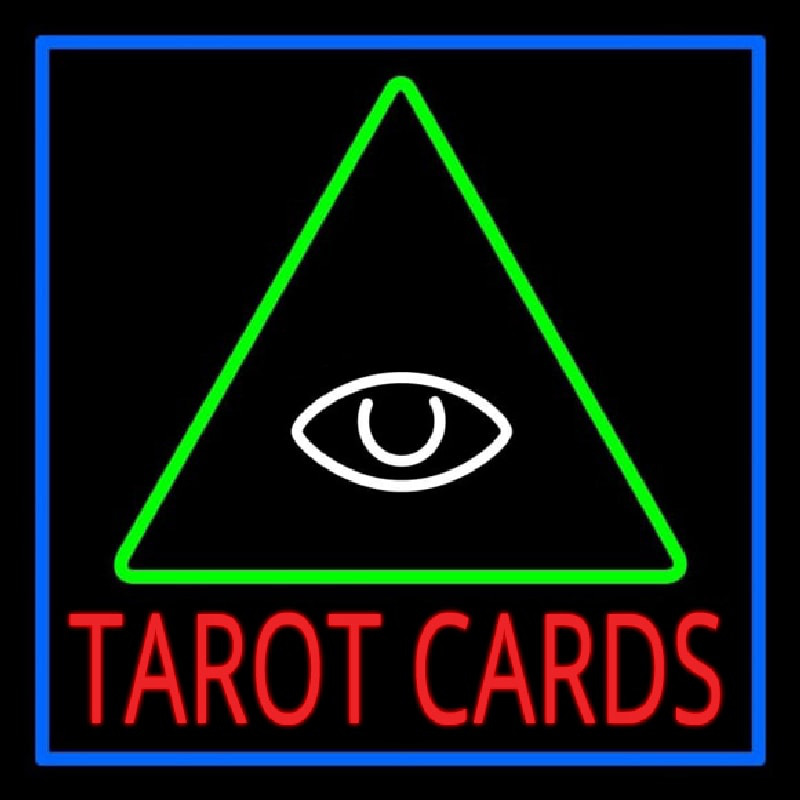 Red Tarot Cards Logo Enseigne Néon