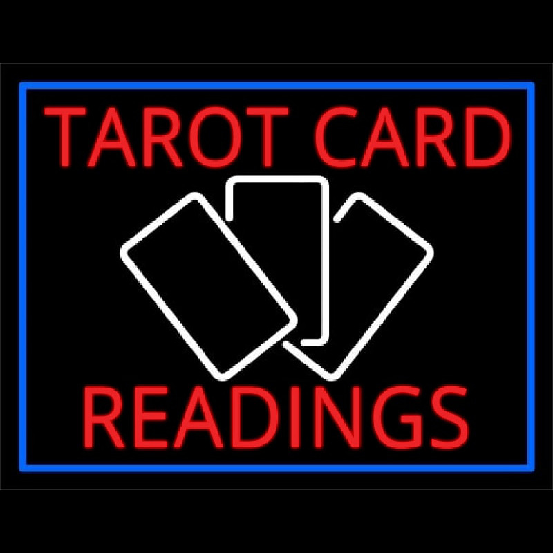 Red Tarot Cards Readings And White Border Enseigne Néon
