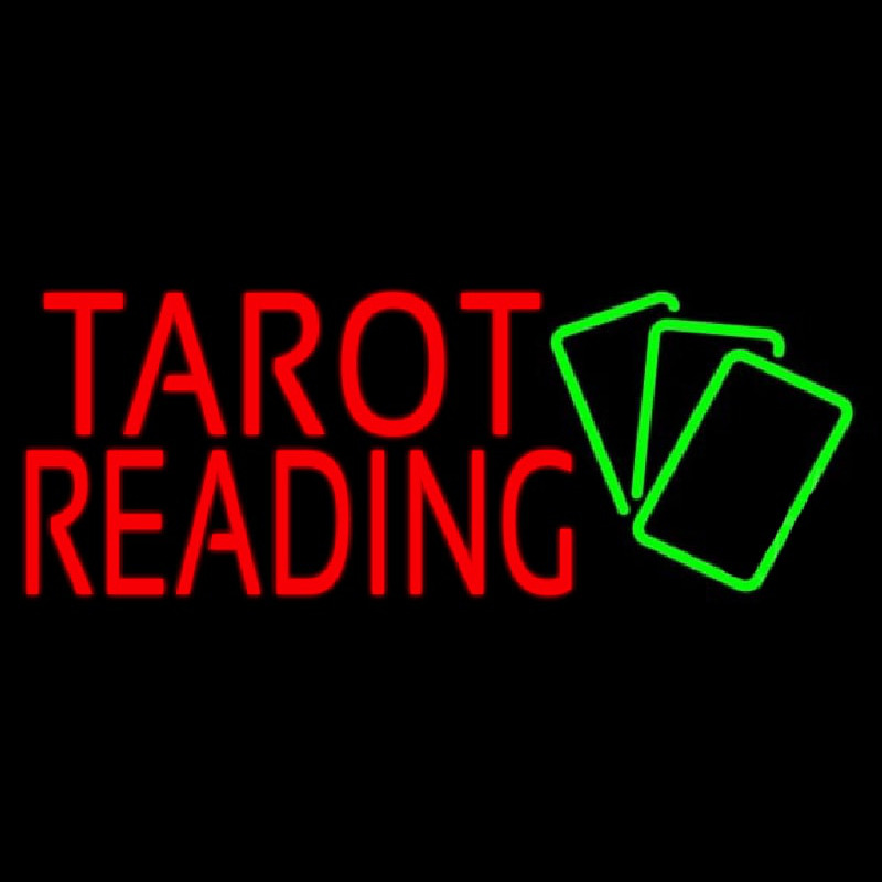 Red Tarot Reading Green Cards Enseigne Néon