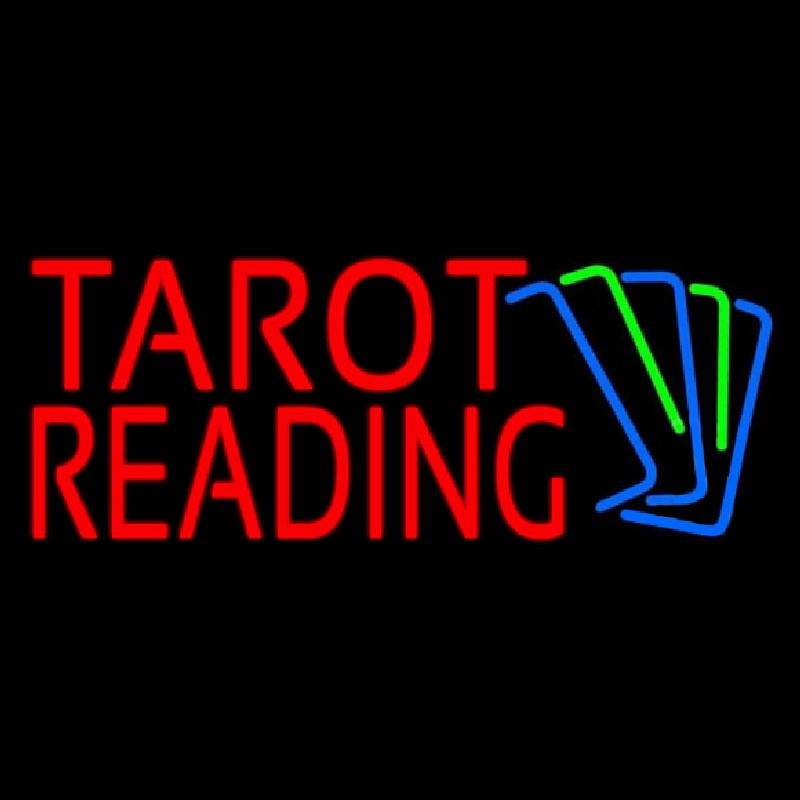 Red Tarot Reading With Cards Enseigne Néon