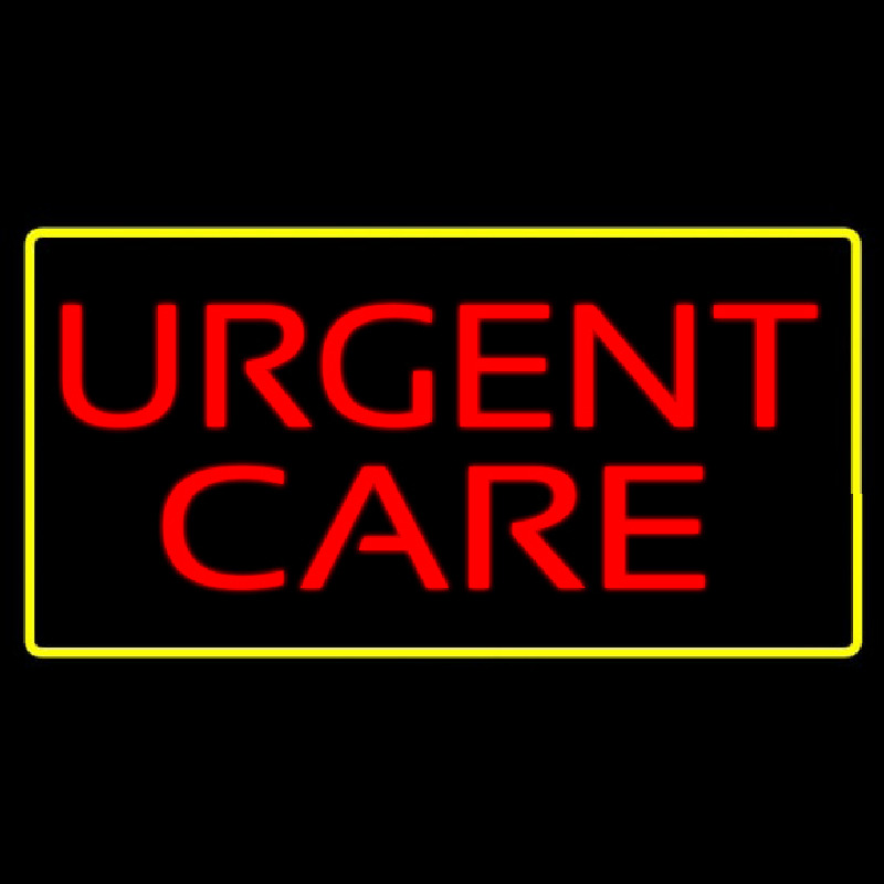 Red Urgent Care Yellow Border Enseigne Néon