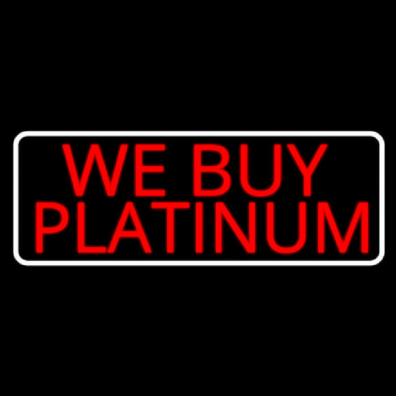 Red We Buy Platinum White Border Enseigne Néon