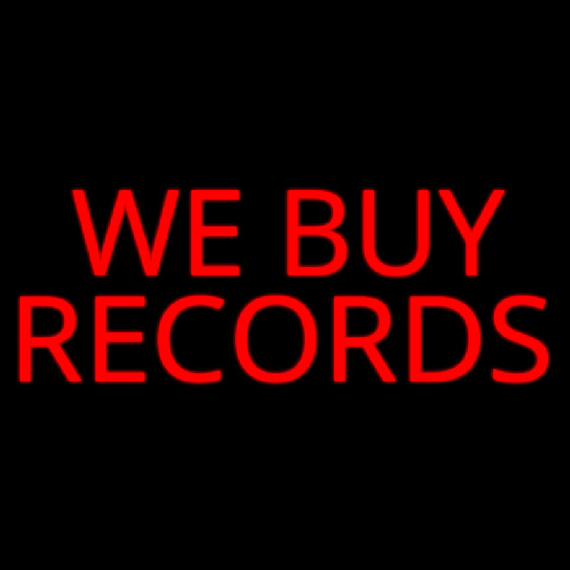 Red We Buy Records Enseigne Néon
