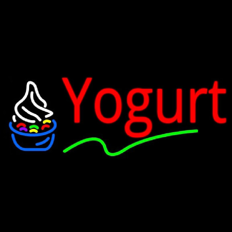 Red Yogurt Logo Enseigne Néon