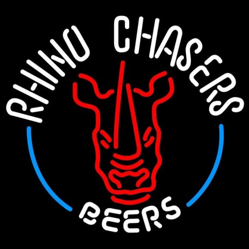 Rhino Chasers Large Beer Sign Enseigne Néon