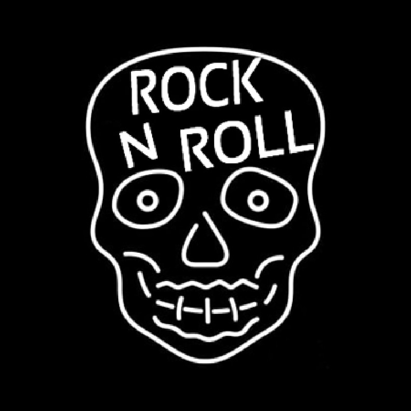 Rock N Roll White Skull Enseigne Néon