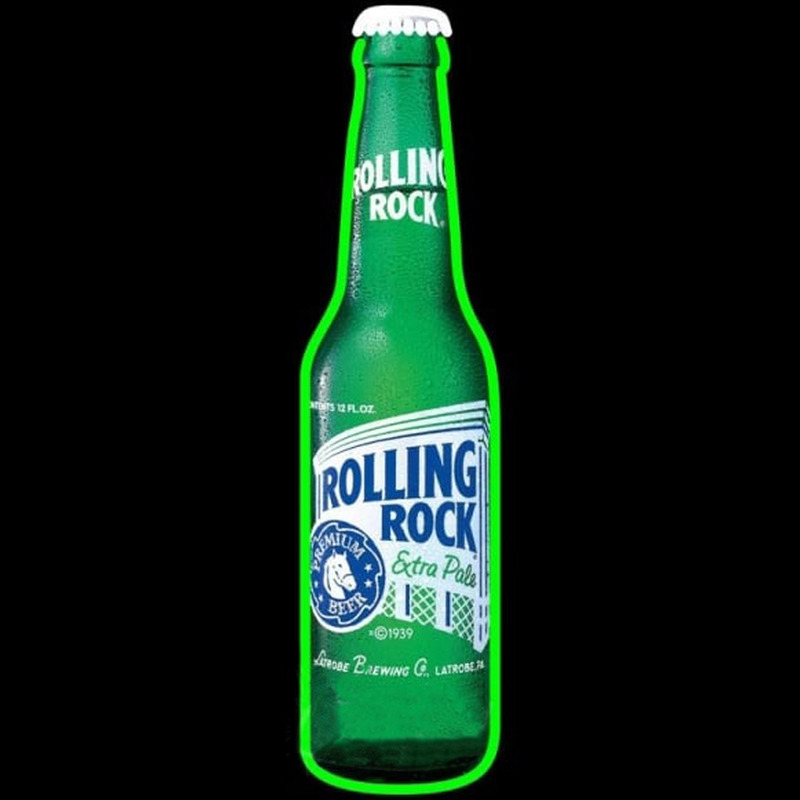 Rolling Rock Bottle Beer Sign Enseigne Néon