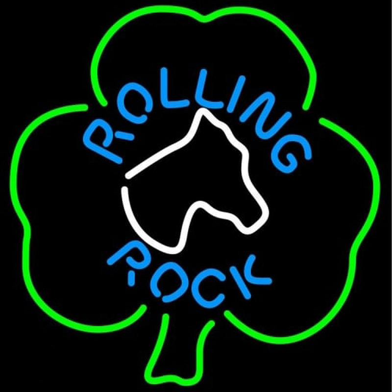 Rolling Rock Horsehead Shamrock Enseigne Néon